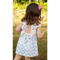 Oobi Butterfly Blue Chevron Ruffle Dress